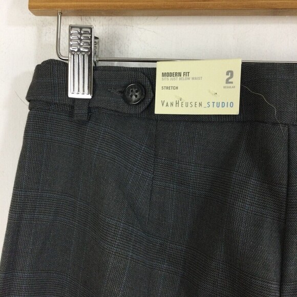 Van Heusen Studio Womens Modern Fit Stretch Trouser Leg Dress Pants Charcoal 2R - Picture 4 of 10